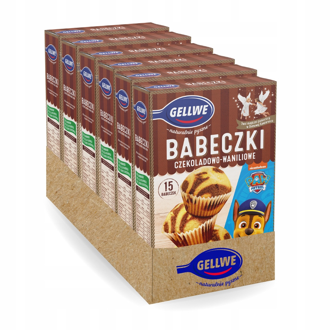Gellwe Čokoládovo-vanilkové košíčky Tlapková patrola směs 238 g x 6 kusů