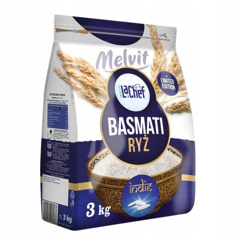 Melvit La Chef Rýže Basmati Indie 3 kg