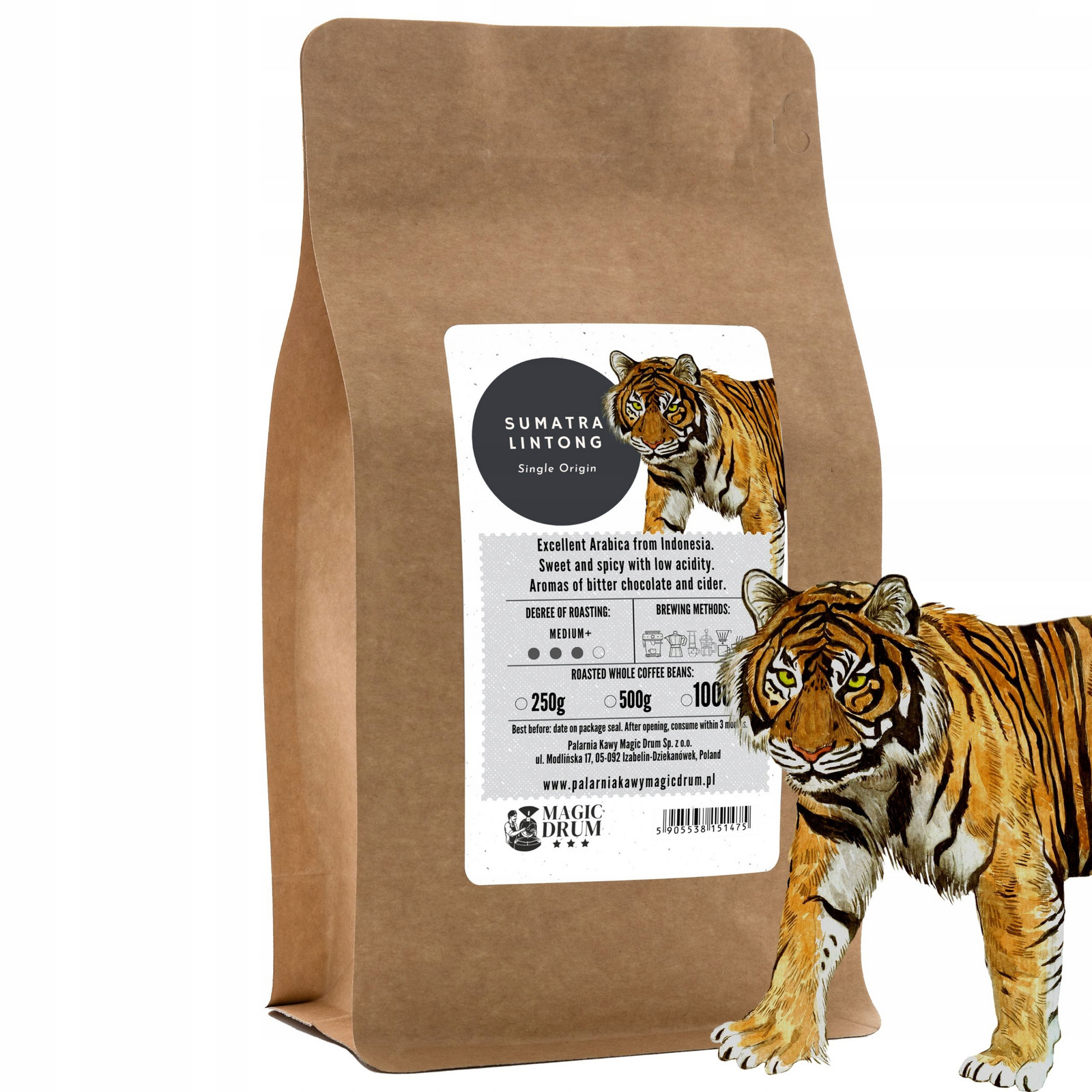 Káva zrnková 500 g Sumatra arabika čerstvě pražená