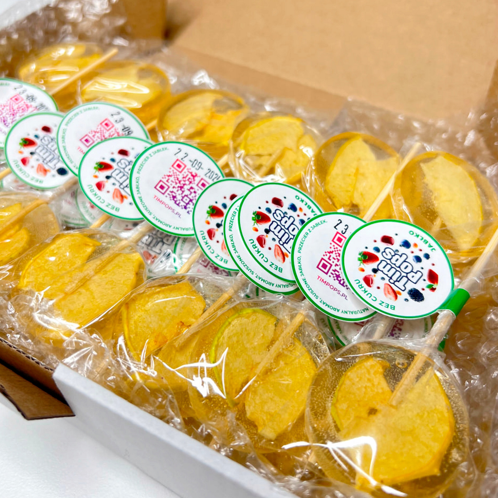 Sada Party Box TimPops 25 lízátek s jablečnou příchutí (bez cukru)