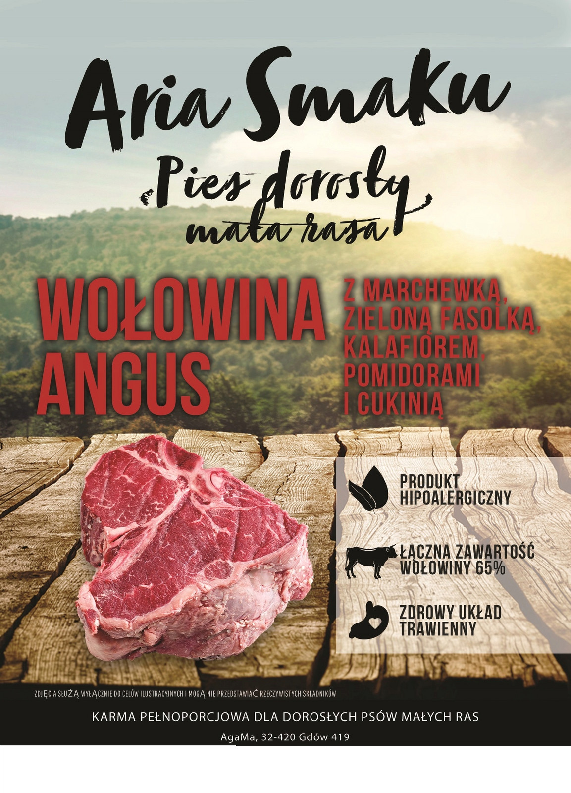 Aria Příchuť Mini Hovězí Maso Bez Obilovin Krmivo Pro Malá Vysokomasová Plemena 6KG