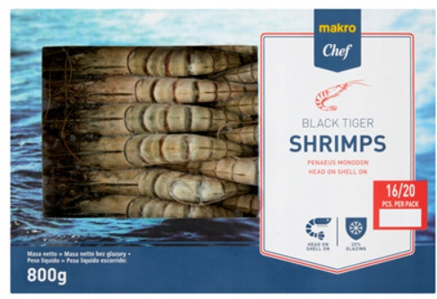 Metro Chef Tygří krevety zmrazené 800 g (16 20 kusů)