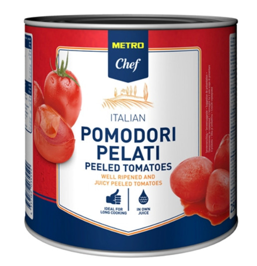 Metro Chef Rajčata bez pelati slupky 2,5 kg