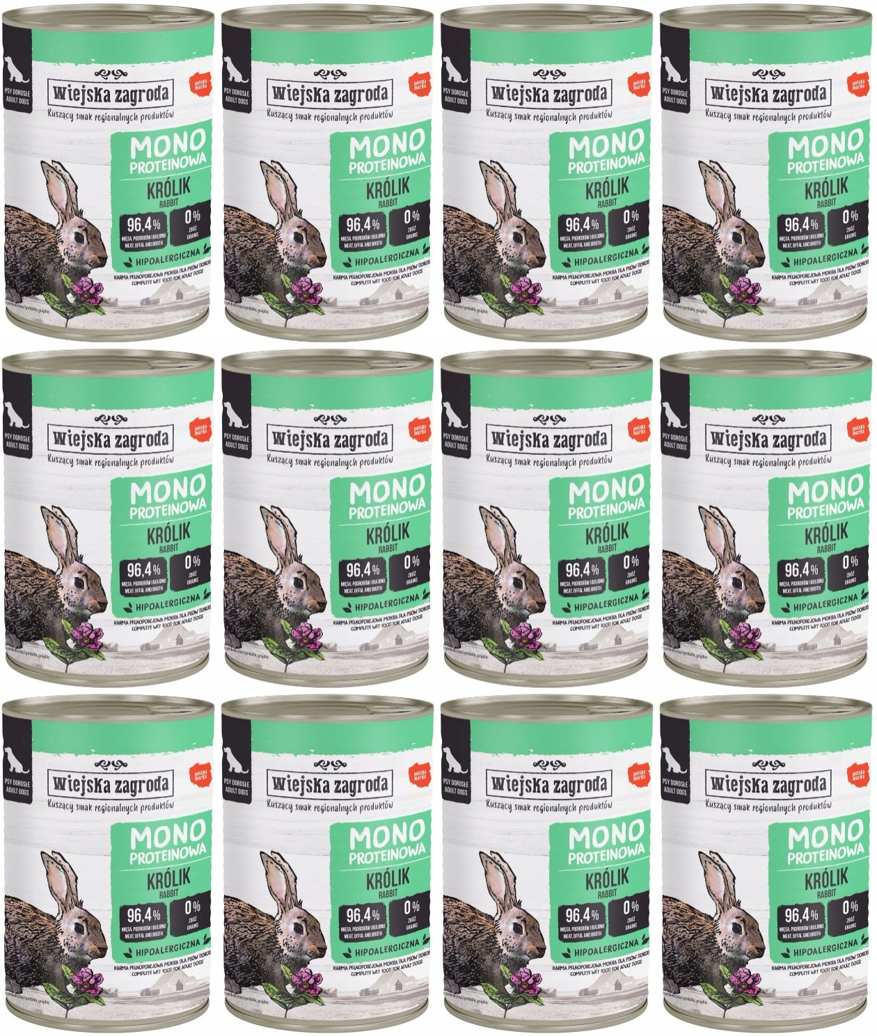 Wiejska Zagroda Monoproteinový králík 12 X 400 g