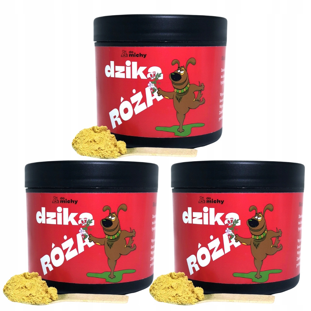 3x Doplněk Do michy 100% Šípková Růže v prášku 3x170g pro psa a kočku