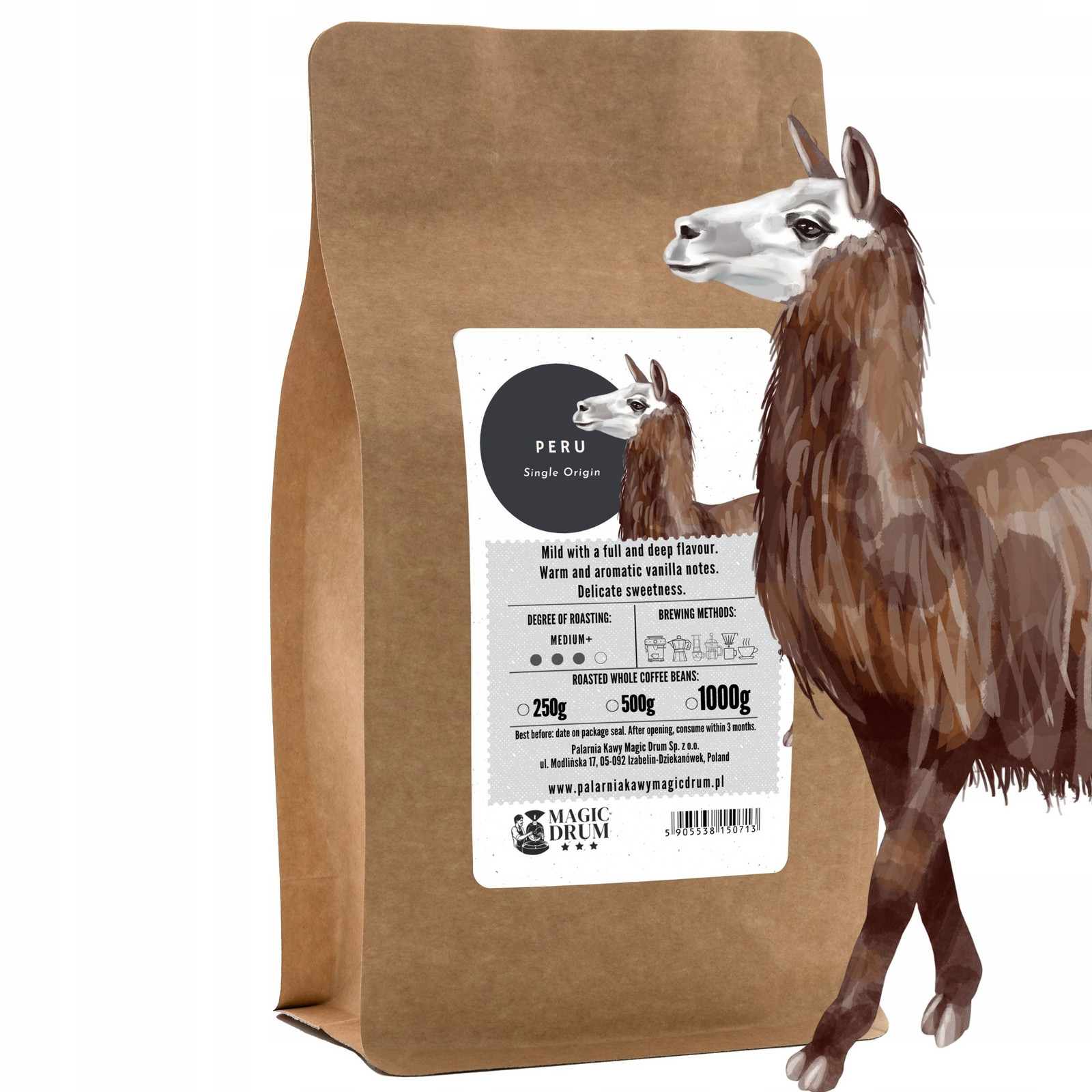 Zrnková káva 1kg Peru arabika čerstvě pražená