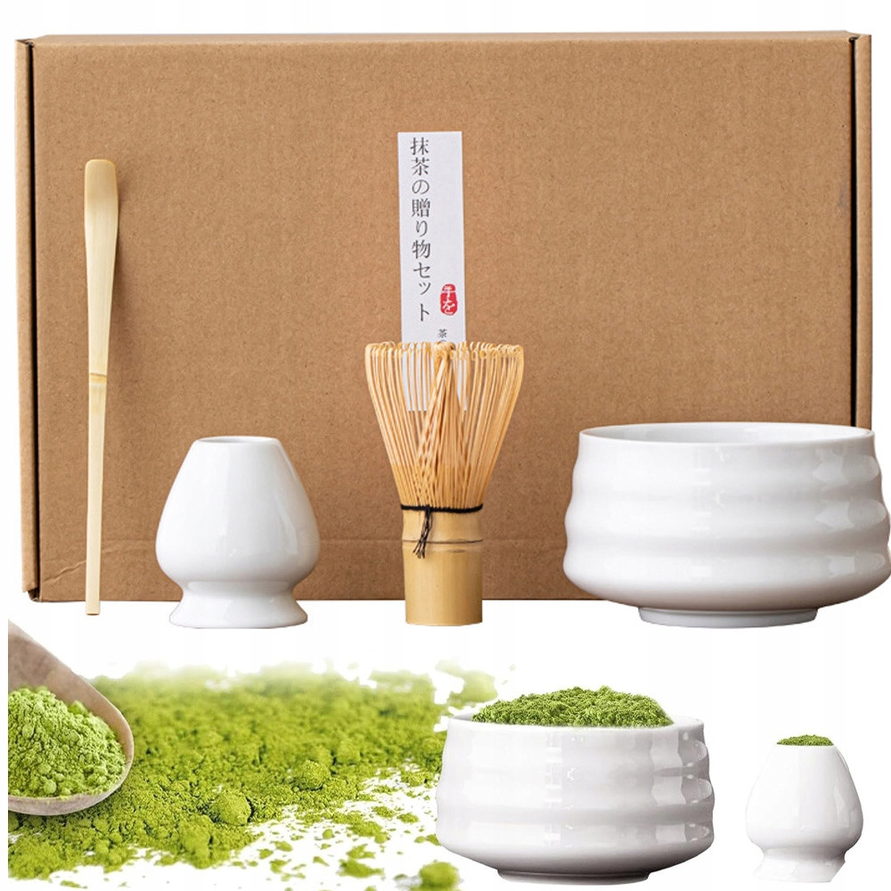 Bambusová Dárková Sada Na Čaj Matchy Chashaku Šlehací Metla Lžíce