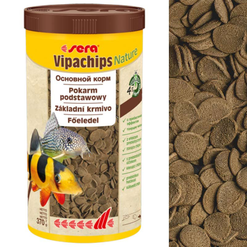 Sera Vipachips Nature 1000 ml/370 g Krmivo ve formě chipsů