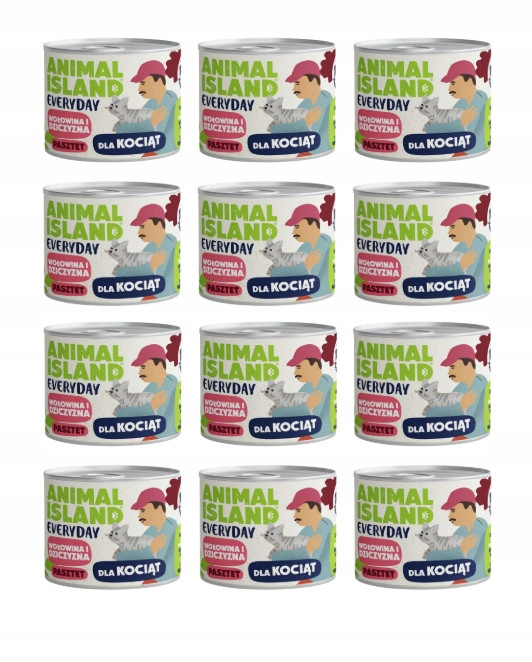 Animal Island Everyday Koťata Hovězí a zvěřina 12x185g Set