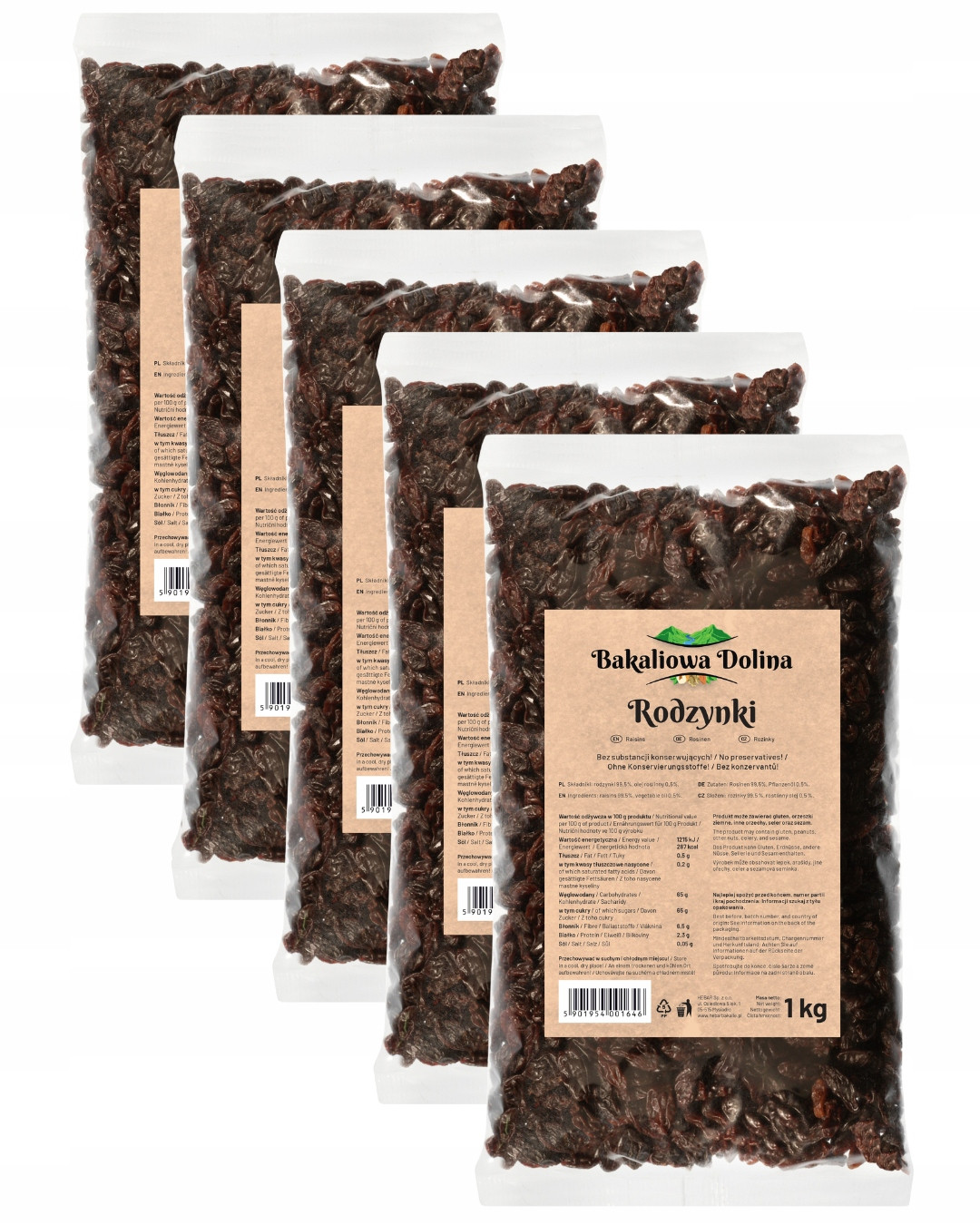 Rozinky Tmavé 5 Kg 5000 G Indické Sada Sladké Lahodné Prémiové Kvality