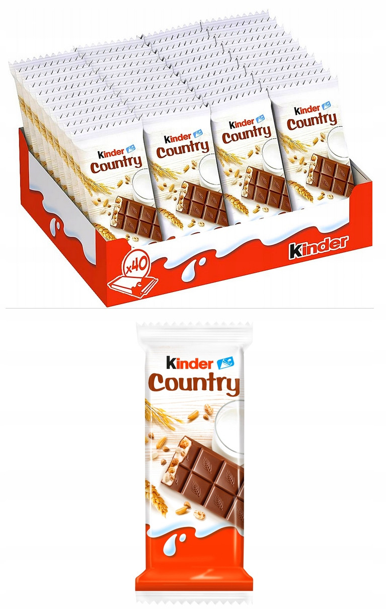 Kinder Country čokoláda mléčná s náplní a obilovinami 23,5g Opak 40ks