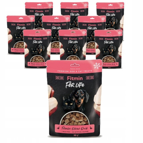 Fitmin For Life Dog Cat Dried Duck 10x30g pamlsky pro psa kočku kachna