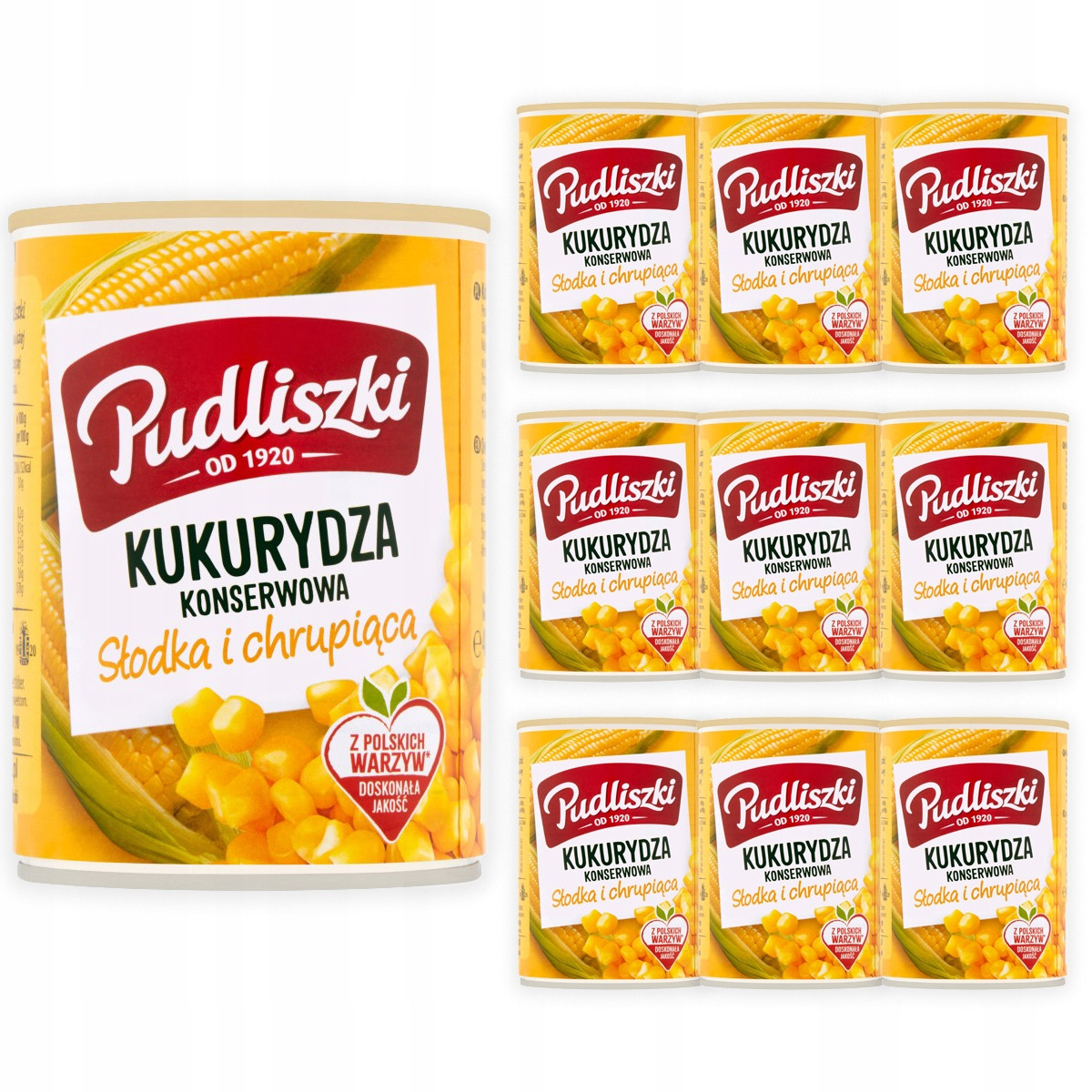 Pudliszki Konzervovaná kukuřice 400 g x 10 kusů