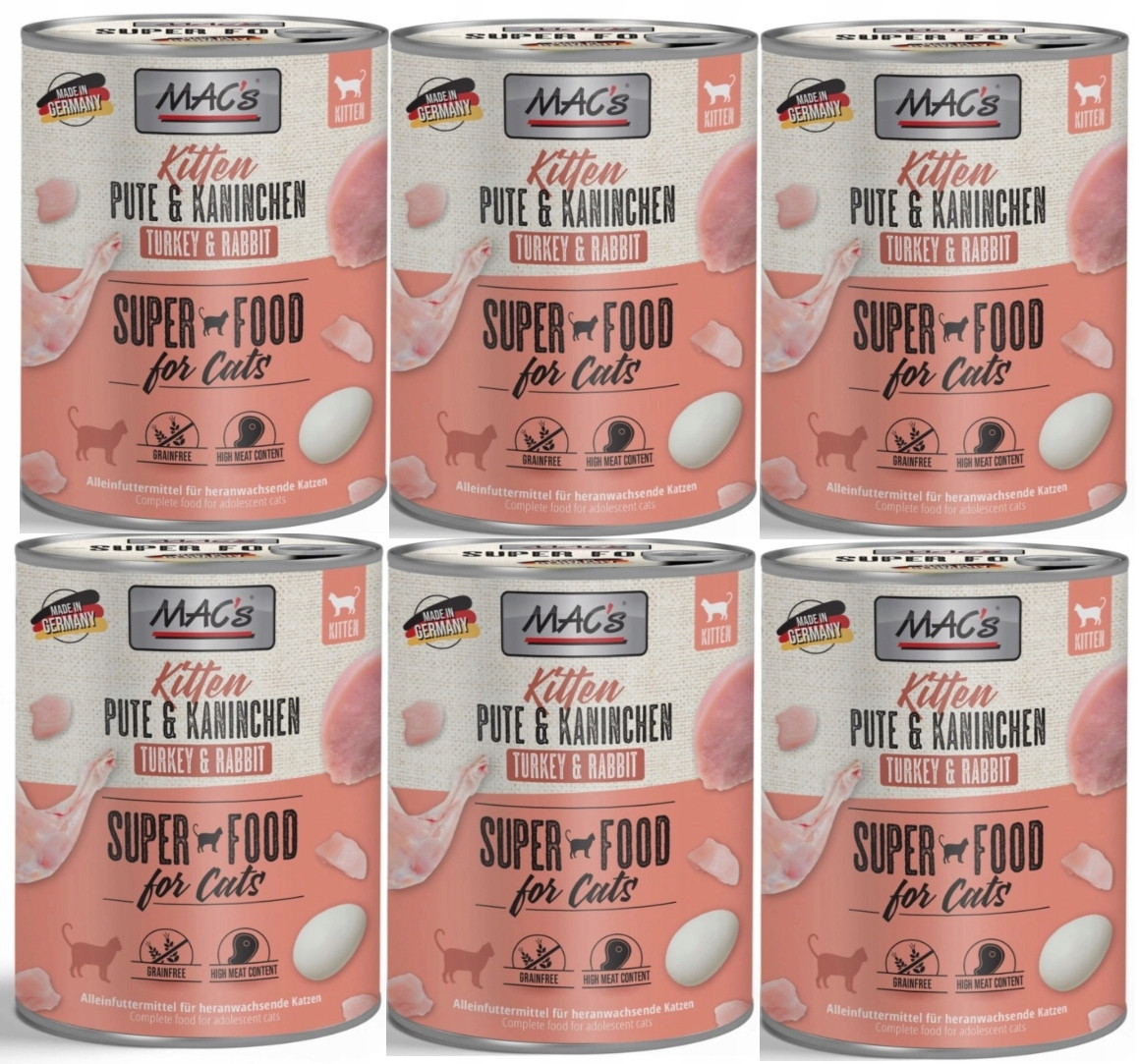 MAC's Cat Kitten Krůta a králík 6x800g