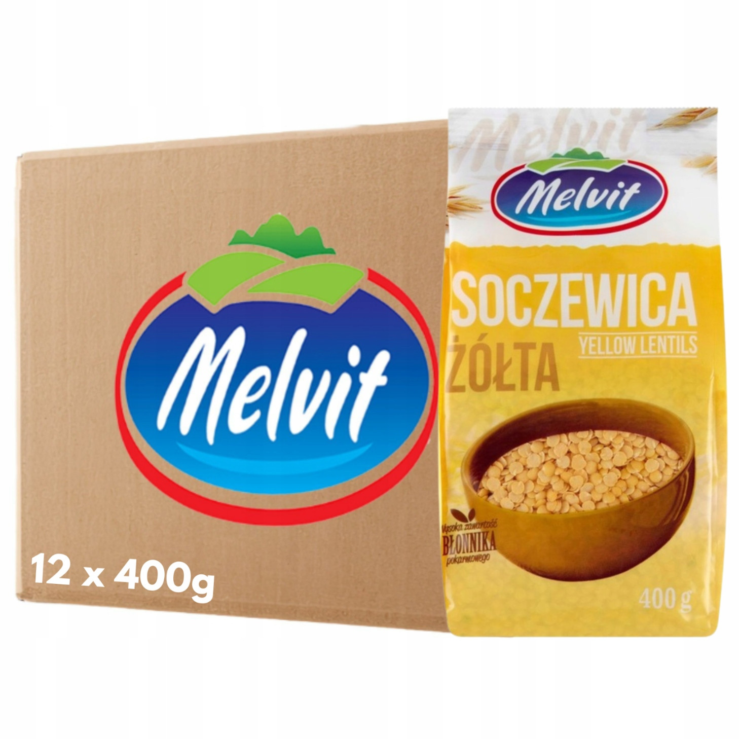 Melvit Čočka žlutá 400 g x 12 kusů