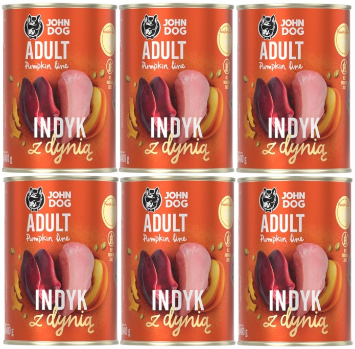 John Dog Pumpkin vlhké krmivo pro psy Krůta S Dýní 6x400 g