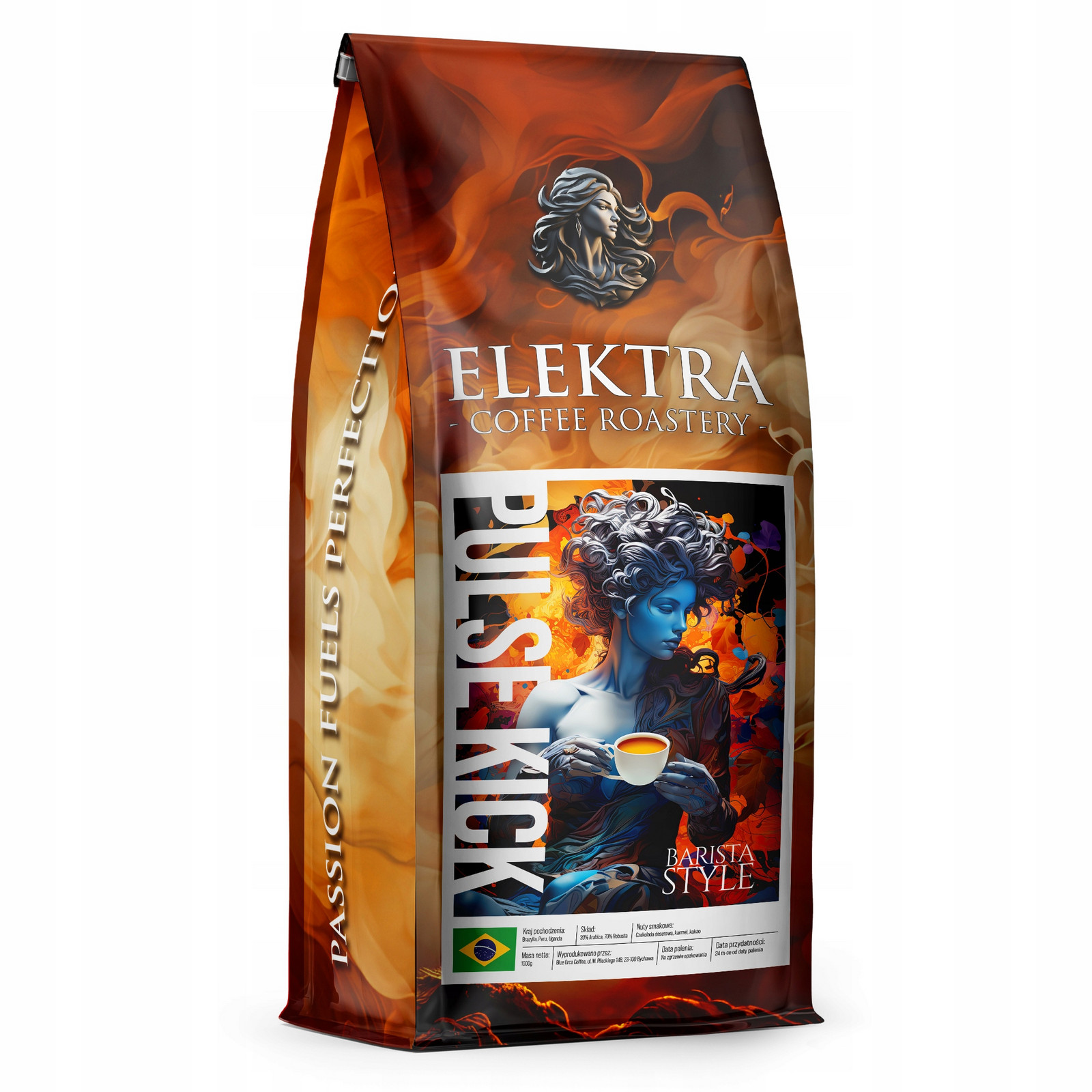 Káva Zrnková Pulse Kick Barista Čerstvě Pražená 1 Kg Pražírna Kávy Elektra