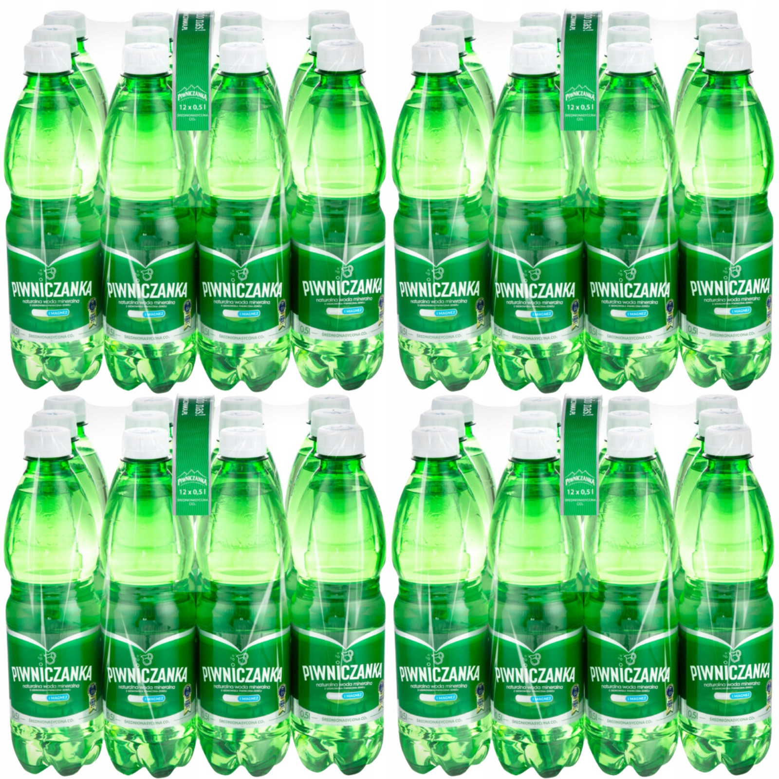 Piwniczanka středně nasycená voda CO2 0,5 l 48 kusů