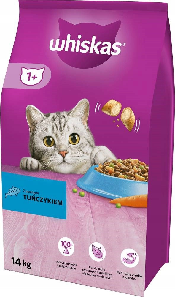 Whiskas Suché Krmivo Pro Kočky Tuňák Křehká Paštika 14 kg