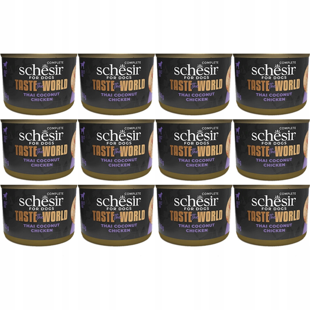 Vlhké krmivo pro psy Schesir Ad Taste The World Kuře Thai Coconut 12x150 g