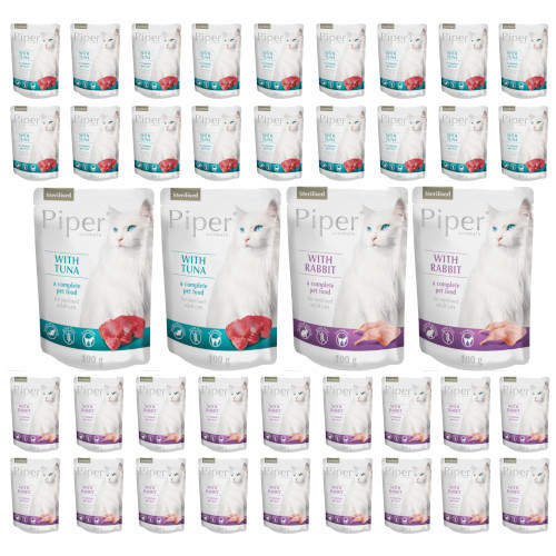 Dolina Noteci Piper Cat Mix chutí kočky sterilizované sáčky 40x100g