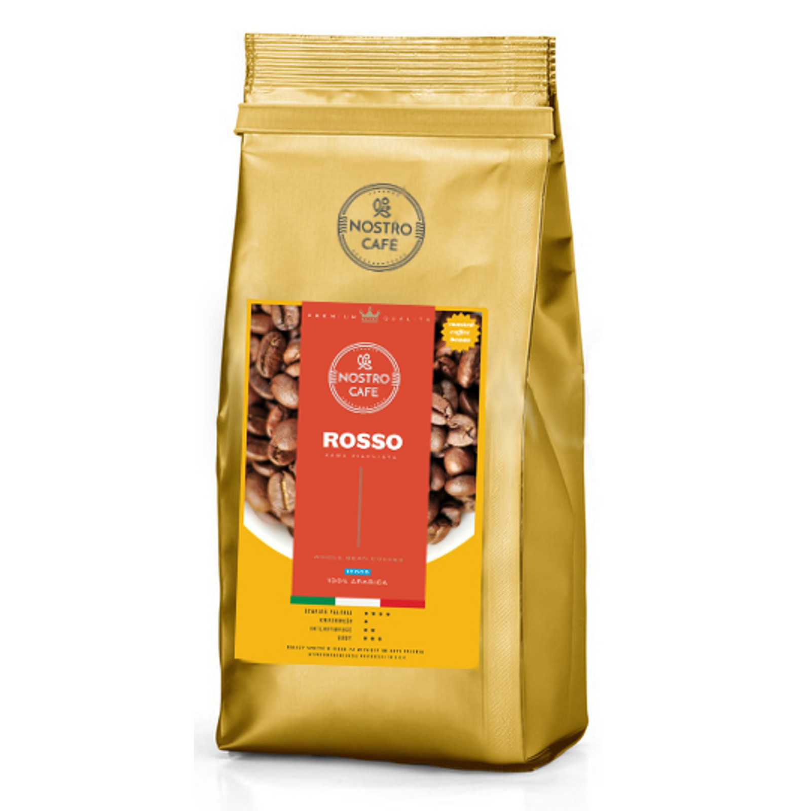 Káva Zrnková Rosso 1KG Arabika Čerstvě pražená