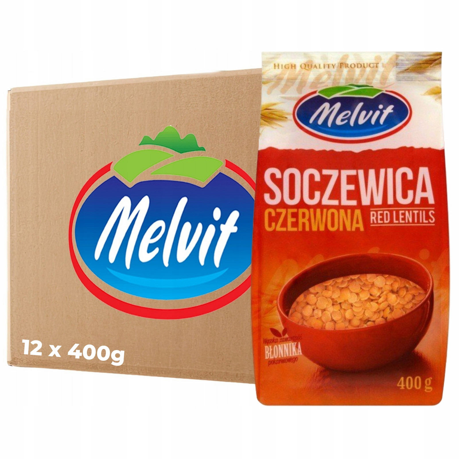 Melvit Červená čočka 400 g x 12 kusů