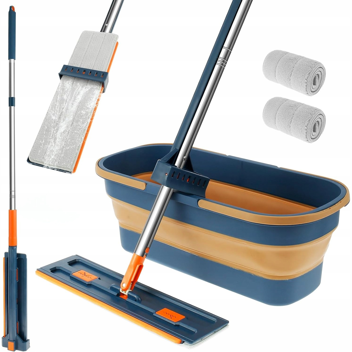 Velký Plochý Mop, Pohodlné Čištění, Přesné Výsledky Kbelík 2 Náplně