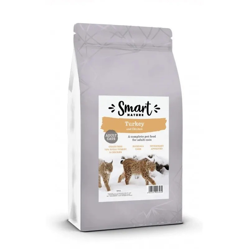 Smart Nature Cat Active Fussy 70% Turkey 1,5kg vysokoproteinové krmivo pro ko