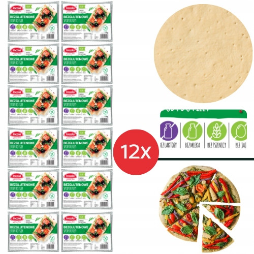 12xBezlepkové veganské spodky na pizzu (3kusy) Bez vajec,pšenice,mléka