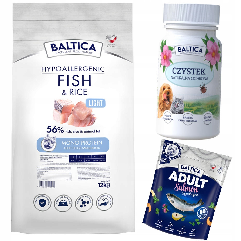 Baltica Adult Fish & Rice Light S 12kg Nízkotučné Krmivo Pro Malá Plemena