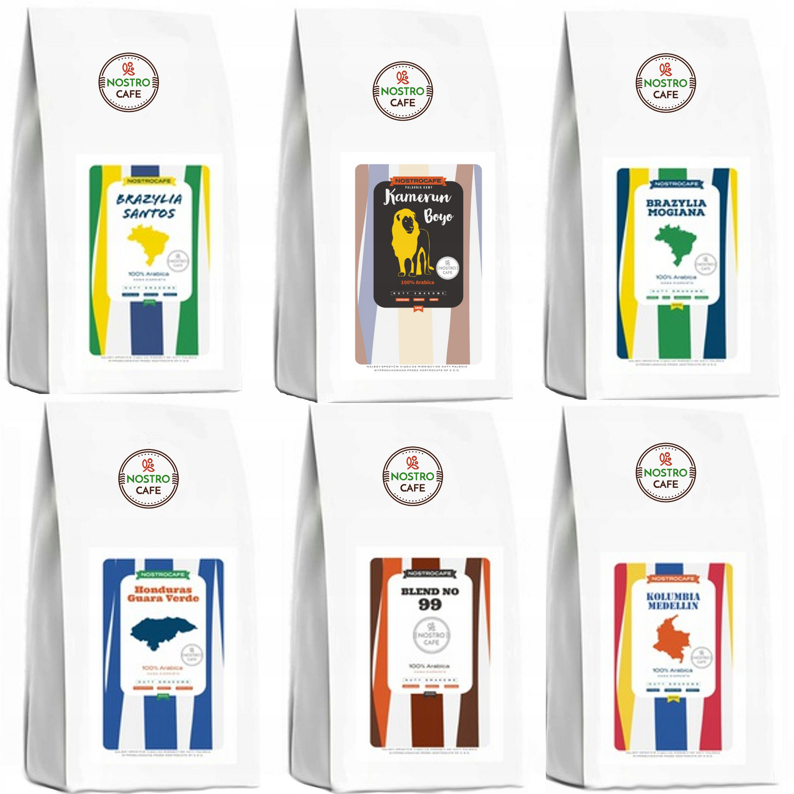 Káva zrnková Čerstvě Pražená sada 6x200g