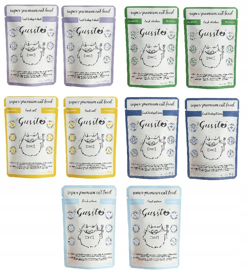 Gussto Cat Fresh Mix Chutí vlhké krmivo 10x85 g