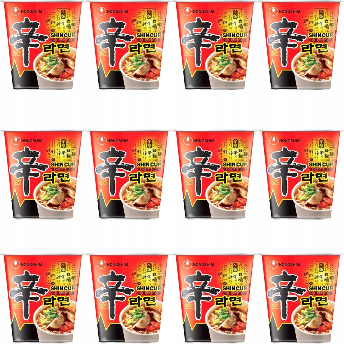 Karton Korejská polévka Instant Shin Ramyun Hrnek Cup 12x68g Nong Shim