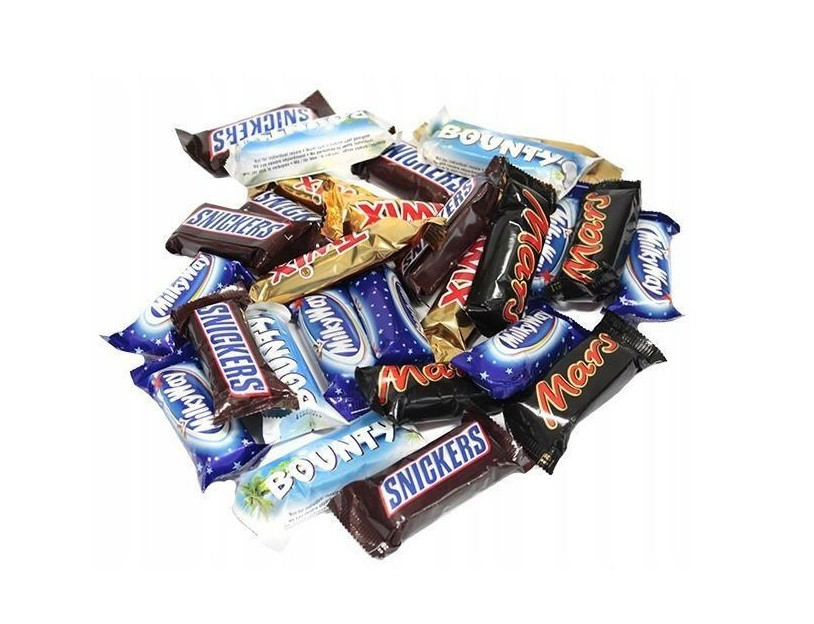 Mini Tyčinky Mix tyčinky Snickers Twix Mars Milky Way Bounty 1 kg 1000 g