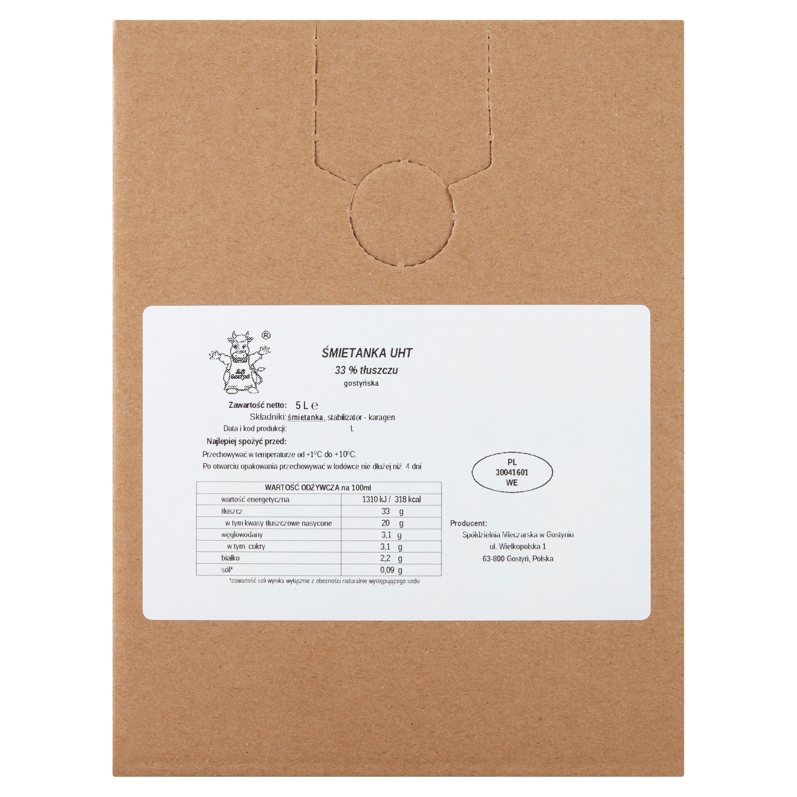 Sm Gostyń Gostyńska smetana Uht 33% 5 l