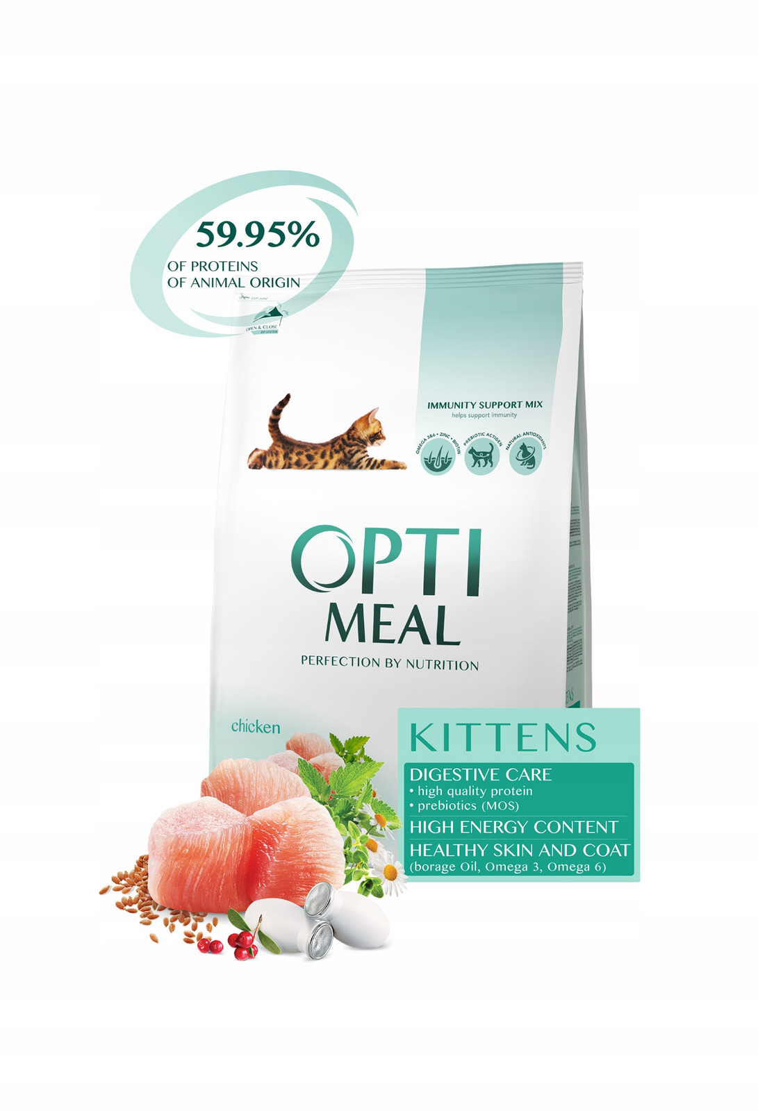 Optimeal Premium kompletní suché krmivo pro koťata kuře 4 kg