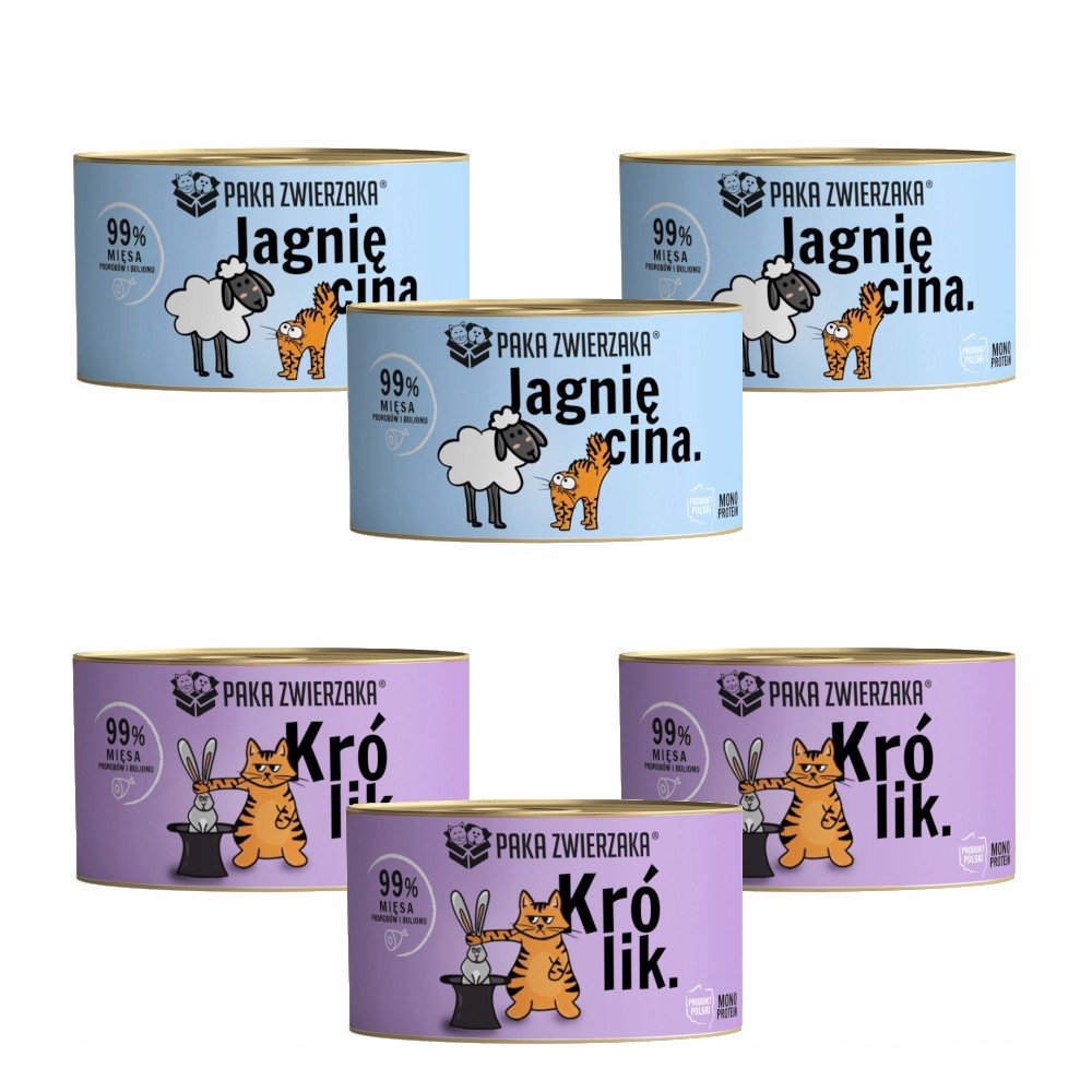 Krmivo mokré pro kočky Paka Zwierzaka mix chutí krmivo mokré pro kočky 6x200 g