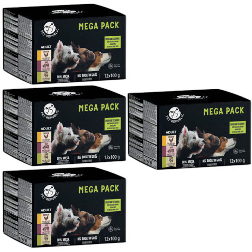 Pet Republic vlhké krmivo pro psy malých plemen v balení 48 x 100 g