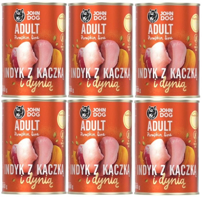 John Dog Pumpkin vlhké krmivo pro psy Krůta S Kachnou A Dýní 6x400 g
