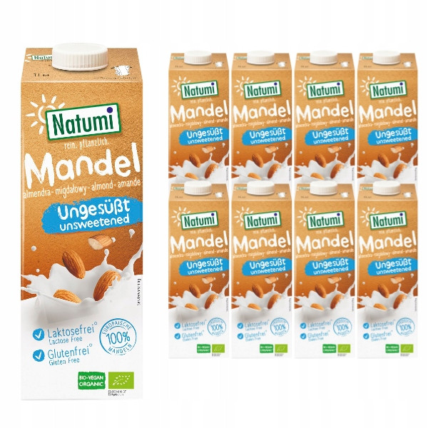 8x Mandlový nápoj bez přidaných bezlepkových cukrů