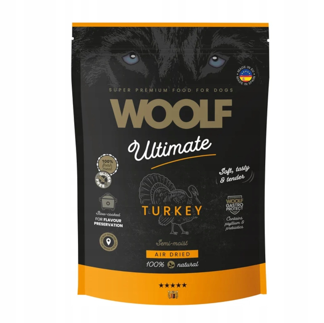 Woolf Ultimate Dog Adult Turkey 1kg Ryba Krůta Polovlhká