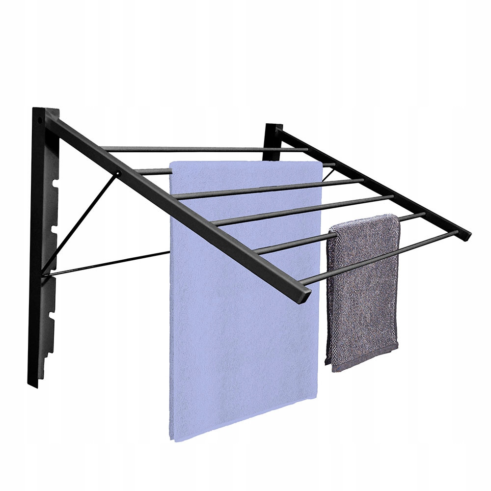 Sušák 80 cm Černá kovová Koupelnová Skládací Kvalita