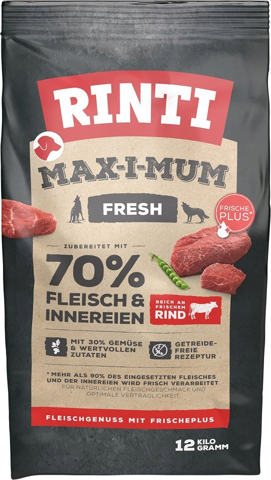 Rinti Max-i-mum Beef s hovězím masem suché krmivo pro psa 12 kg