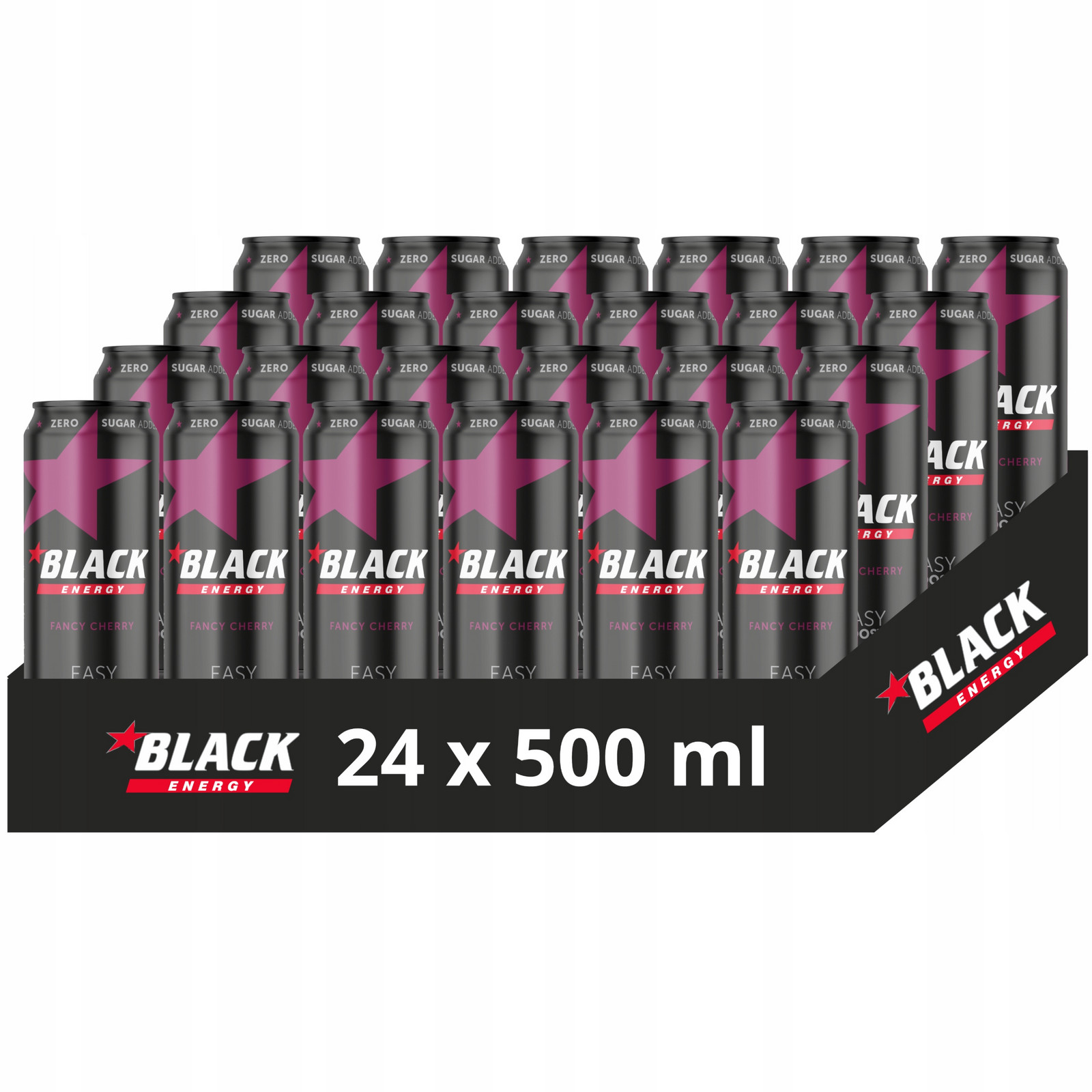 Black Energy Easy Boost Sycený nápoj s třešňovou příchutí 500 ml x 24 kusů