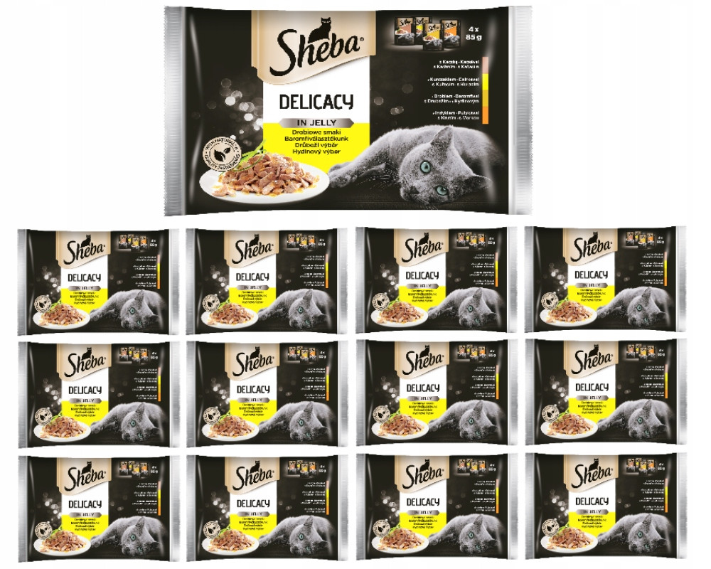 Sheba Delicacy Drůbeží příchutě v želé 52x85g