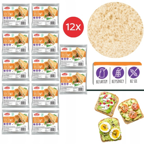 12x Bezlepkový toastový chléb světlý 200g toast bez laktózy pšenice sóji