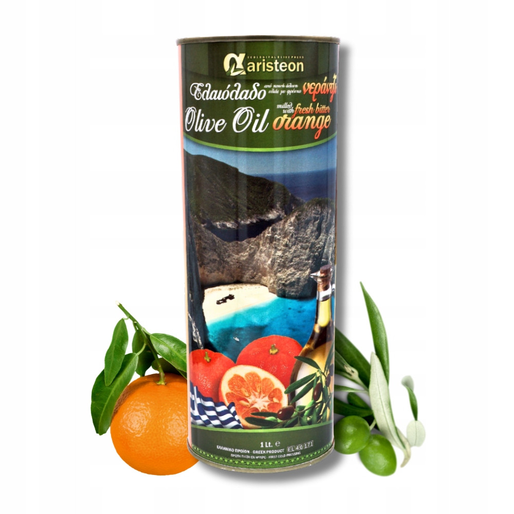 Řecký olivový olej s přídavkem pomeranče Extra Virgin 1 litr Aristeon