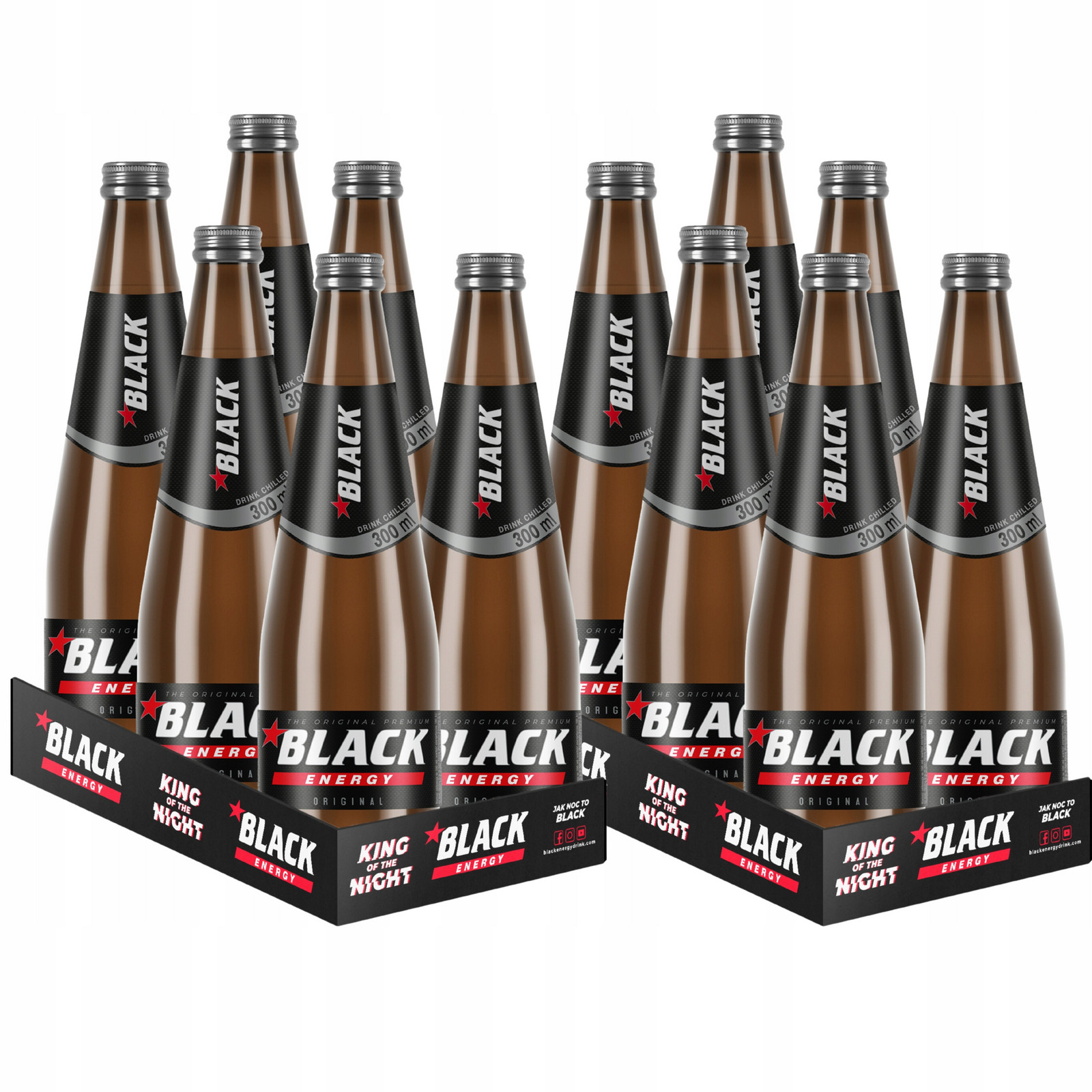 Black Energy Sycený energetický nápoj 300 ml x 12 kusů