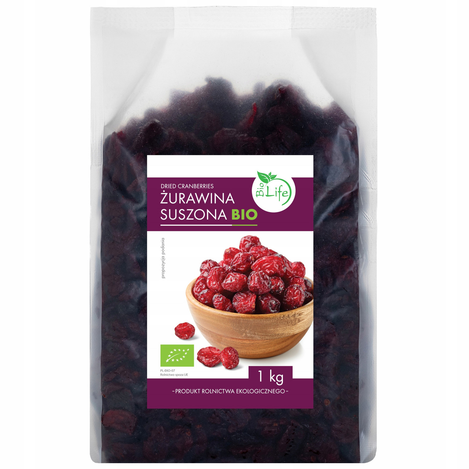 Sušené brusinky Biolife Bio ekologické 1 kg